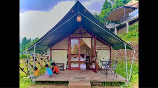 Review room glamping at Alinson Sunset Hill Bogor [upl. by Ahseat535]