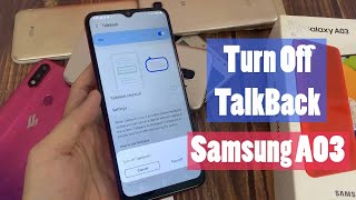 How to Turn Off Voice Assistant TalkBack on Samsung Galaxy A03 [upl. by Jamil]