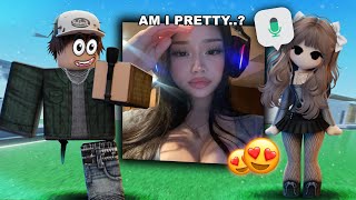 Roblox VOICE CHAT But Strangers FACE REVEAL [upl. by Ewan594]