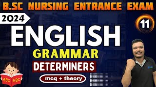 determiners english grammar  english grammar bsc nursing entrance  11  bsc nursing entrance 2025 [upl. by Atenaz]