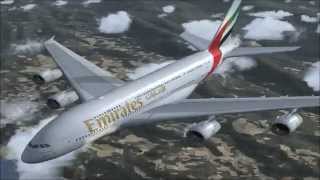 Flight Simulator X  Vol DubaïParis en Airbus A380800 Emirates  FSX HD [upl. by Nylakcaj]