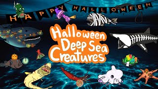 Halloween Deep sea Creatures  Lets learn Halloween words with deep sea creatures  Kids Draw [upl. by Adiarf]