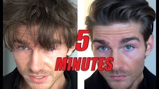 Mens Hairstyle Tutorial Male Model  How to [upl. by Llerdnek370]