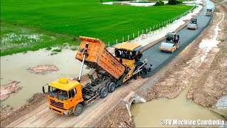 Professionals Processing Machines Fastest Asphalt Paving Making New Road [upl. by Nozicka755]