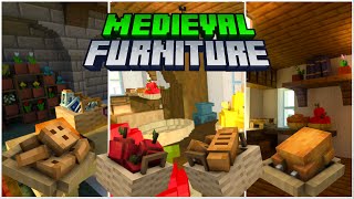 MINECRAFT MEDIEVAL FURNITURE ADDON  NOVO ADDON DE DECORAÇÕES  REVIEW COMPLETA BEDROCK 1192 [upl. by Bevus412]