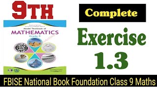 Class 9 Maths Chapter 1 Exercise 13 New BookNational Book Foundation Class 9Maths Tactics Academy [upl. by Anegue508]