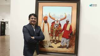 Rajendra Patil amp Jomh Douglas inaugurates Vinay B Potdar art Exhibition Divine forms of Bholanath [upl. by Ellesij]