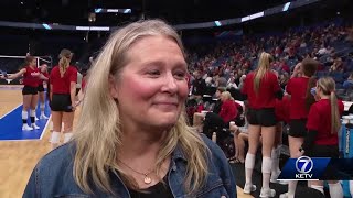 Woman behind the curtain at NCAA Volleyball Tournament has Nebraska roots [upl. by Olpe842]