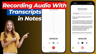 iOS 18 How to Record Audio With Transcripts in Notes App  Recording Audio With Transcripts in Notes [upl. by Lanam]