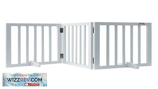 VEVOR Free Standing Dog Gate 24quot H x 60quot W Freestanding Pet Review [upl. by Eekram422]