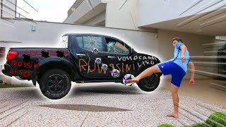 QUEBREI O CARRO DO MEU AMIGO JOGANDO FUTEBOL  apanhei [upl. by Deaner]