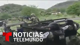 Video de un enfrentamiento entre militares y criminales en Michoacán  Noticias Telemundo [upl. by Anoynek]