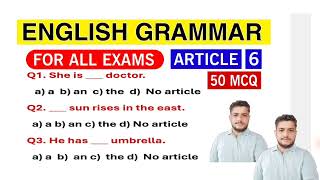 English Grammar Article MCQ Question Practice Set 6  Article A An The Excercise For Class Exam [upl. by Riannon]