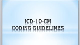 ICD10CMCHAPTER 5ENGLISHMEDICAL CODINGGUIDELINES [upl. by Bonn]