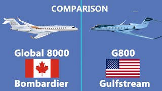 Bombardier 8000 vs gulfstream g800 comparison [upl. by Eignav632]