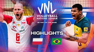 🇵🇱 POL vs 🇧🇷 BRA  Quarter Finals  Highlights  Men’s VNL 2024 [upl. by Kolnick630]