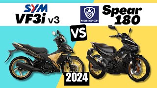 SYM VF3i v3 vs Monarch Spear 180  Side by Side Comparison  Specs amp Price  2024 Philippines [upl. by Ferrigno]