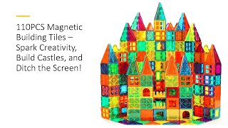 110PCS Magnetic Building Tiles – Spark Creativity Build Castles and Ditch the Screen [upl. by Anaitsirk]