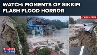 Sikkim Flash Flood Dam Washed Away In 10 Minutes Lhonak Lake Bursts Amid Cloudburst Fury 14 Dead [upl. by Niamart]