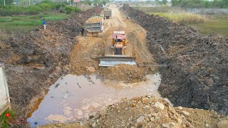 Ultimate Episode Finals​ Of Construction New Road Foundation Processing By Komatsu Dozer Dump Trucks [upl. by Helbonnah]