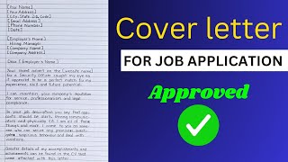 Cover letter for job application 2024 [upl. by Tiana287]