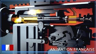 Comment fonctionne le fusil AR15M16  Animation [upl. by Annodal275]