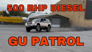 500BHP GU PATROL OM606 DIESEL  4WHEEL BURNOUT SOUNDS SWEET [upl. by Kacerek]