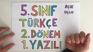 5 Sınıf Türkçe 2 Dönem 1 Yazılı [upl. by Hploda]