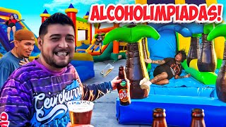 ALCOHOLIMPIADAS CON INFLABLE GIGANTE  se pusieron bien PEDOS 😂 [upl. by Crandell]