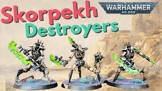 Newbie Painting Skorpekh Destroyer  Warhammer 40k Necron Miniature Tutorial Timelapse [upl. by Alesram]