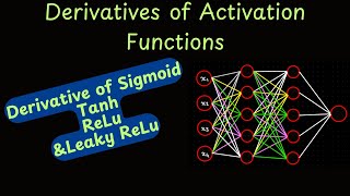 Neural Network activation function Derivatives  Equations for derivatives of activation function [upl. by Erwin830]