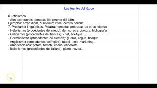 Temas claves de lengua para pruebas de acceso grado superior y mayores de 25 las fuentes del léxico [upl. by Nylle]