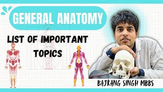 General anatomy mbbs important topics list [upl. by Lacey]