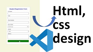 HTML CSS Code Design Student Registration Form or Login Page Visual Studio Code How to Embedded [upl. by Noffets]