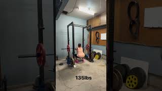 First time really training Front Squat mevsme garagegym homegym strongasamother strongnotskinny [upl. by Konyn]