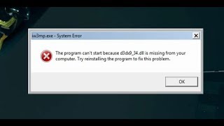 the program cant start because d3dx934dll is missing from your computer [upl. by Hanna]