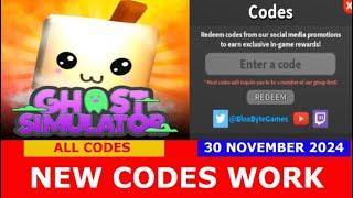 NEW CODES 🍀WEEK OF EVENTS Ghost Simulator ROBLOX  ALL CODES  NOVEMBER 30 2024 [upl. by Ajiat]