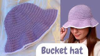 EasyampQuick Crochet BUCKET HAT tutorialeasy for beginners [upl. by Alcot]