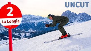 Längste Skipiste in Südtirol 105km Skifahren ohne Pause UNCUT  La Longia Seceda Gröden [upl. by Guthry240]