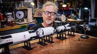 Adam Savage Reviews Bandais 1144 Saturn V Model Set [upl. by Dwan240]