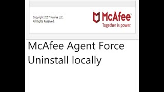 McAfee Agent How to Uninstall locally Force Uninstall  How to uninstall Mcafee Agent from CMD [upl. by Hutt]