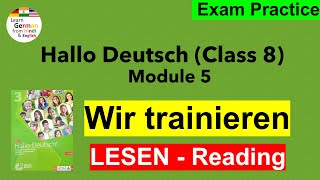 Hallo Deutsch Class 8  Module 5  Wir trainieren LESEN class8german hallodeutsch [upl. by Lua]