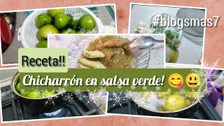 🎄 Chicharrón en salsa verde 😋🤤😃 recetaCocinaMexicanayoutubefood foodiefypcomidamexicana 🍲 [upl. by Abramo293]