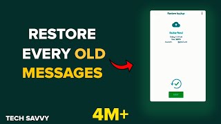 How to Restore Old Whatsapp Messages  Get all Whatsapp messages Back [upl. by Aicala]