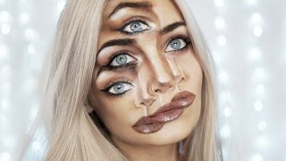 TRIPPY TRIPLE VISION HALLOWEEN MAKEUP TUTORIAL [upl. by Fanechka363]