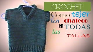 CHALECO crochet paso a paso TODAS LAS TALLAS DIESTRO [upl. by Fafa]