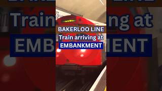 Bakerloo line train arriving at embankment station short [upl. by Ddahc269]