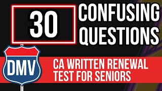 California DMV Written Renewal Test for Seniors 2024 30 Confusing Questions [upl. by Nikolas721]