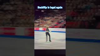 Backflip is legal again Figure Skating figureskating sports iliamalinin olympics music [upl. by Lemkul]