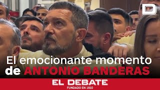 Antonio Banderas se emociona al cantar el himno de su Hermandad tras suspenderse la procesión [upl. by Apilef]